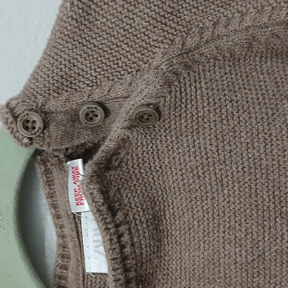 Zara Cable Knit Brown sweater 12-18 months - Picture 2 of 5